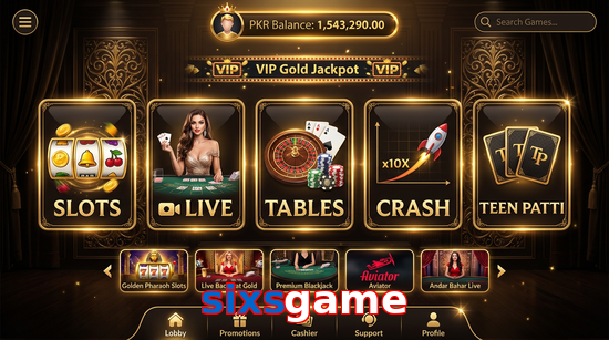 Main screen of Sixsgame casino page for PK players